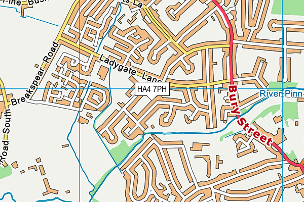 HA4 7PH map - OS VectorMap District (Ordnance Survey)