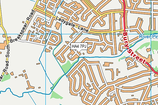 HA4 7PJ map - OS VectorMap District (Ordnance Survey)