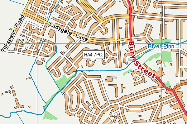 HA4 7PQ map - OS VectorMap District (Ordnance Survey)