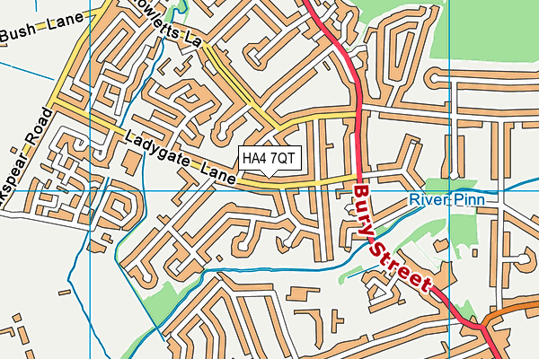 HA4 7QT map - OS VectorMap District (Ordnance Survey)