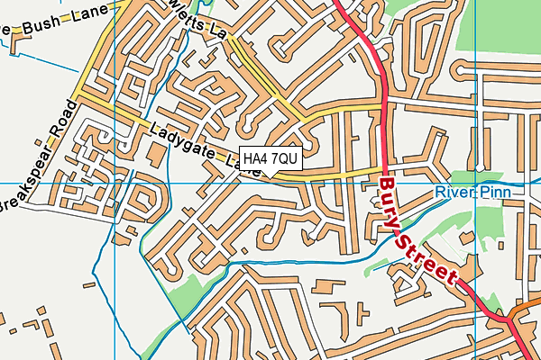 HA4 7QU map - OS VectorMap District (Ordnance Survey)