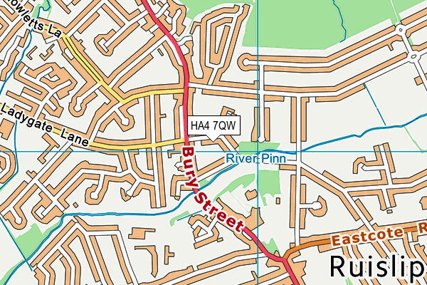 HA4 7QW map - OS VectorMap District (Ordnance Survey)