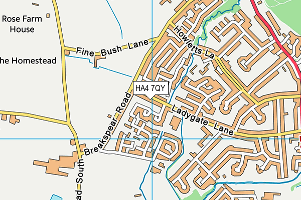 HA4 7QY map - OS VectorMap District (Ordnance Survey)
