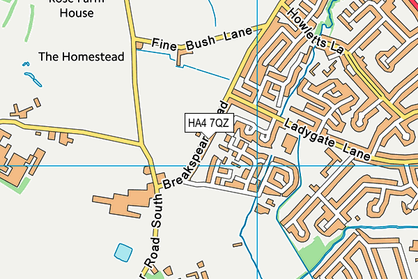 HA4 7QZ map - OS VectorMap District (Ordnance Survey)