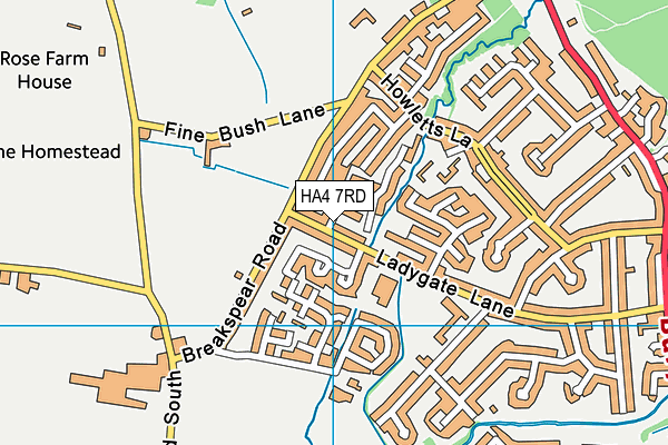 HA4 7RD map - OS VectorMap District (Ordnance Survey)