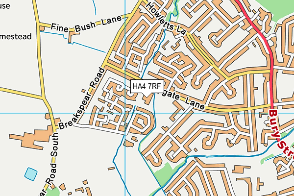 HA4 7RF map - OS VectorMap District (Ordnance Survey)