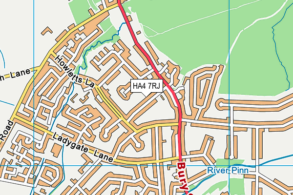 HA4 7RJ map - OS VectorMap District (Ordnance Survey)