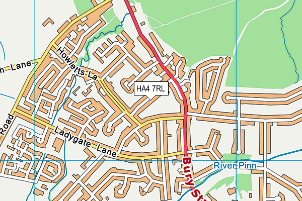 HA4 7RL map - OS VectorMap District (Ordnance Survey)