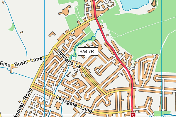 HA4 7RT map - OS VectorMap District (Ordnance Survey)