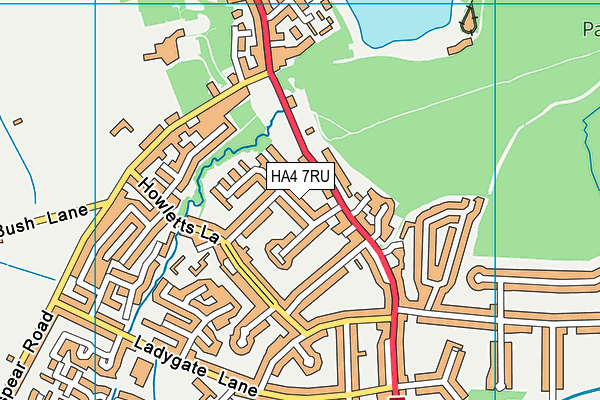 HA4 7RU map - OS VectorMap District (Ordnance Survey)