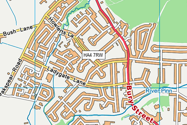 HA4 7RW map - OS VectorMap District (Ordnance Survey)