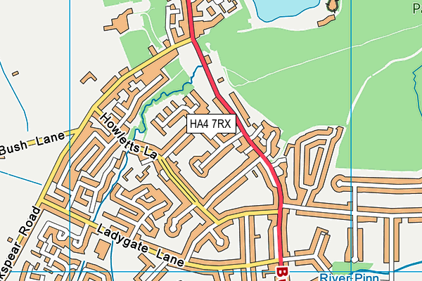 HA4 7RX map - OS VectorMap District (Ordnance Survey)