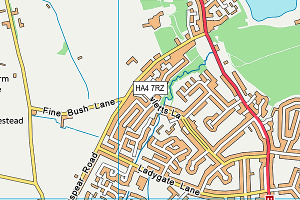 HA4 7RZ map - OS VectorMap District (Ordnance Survey)