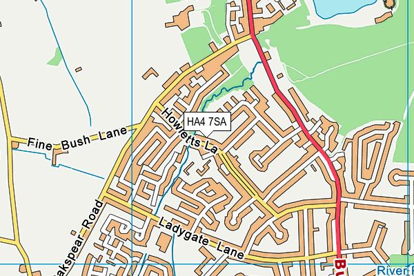 HA4 7SA map - OS VectorMap District (Ordnance Survey)