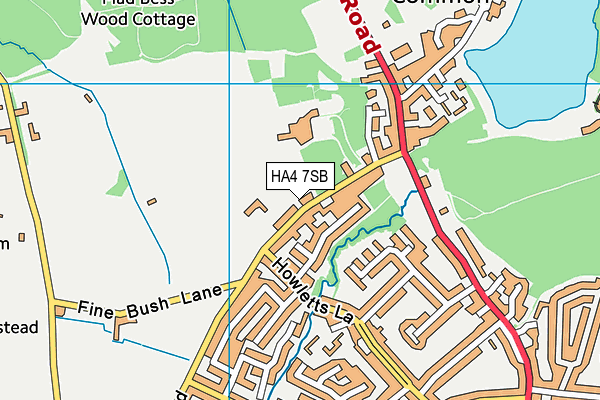 HA4 7SB map - OS VectorMap District (Ordnance Survey)