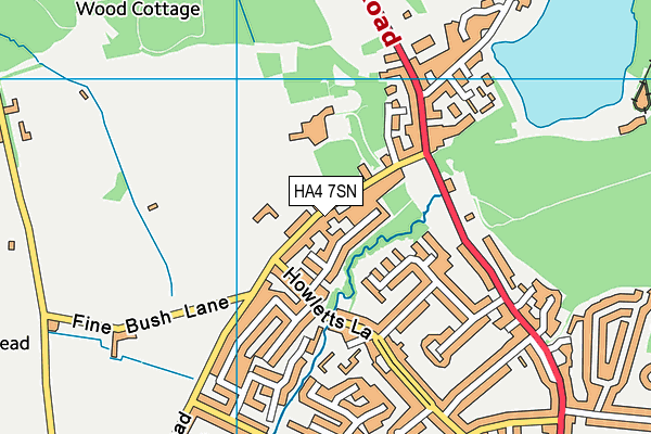 HA4 7SN map - OS VectorMap District (Ordnance Survey)
