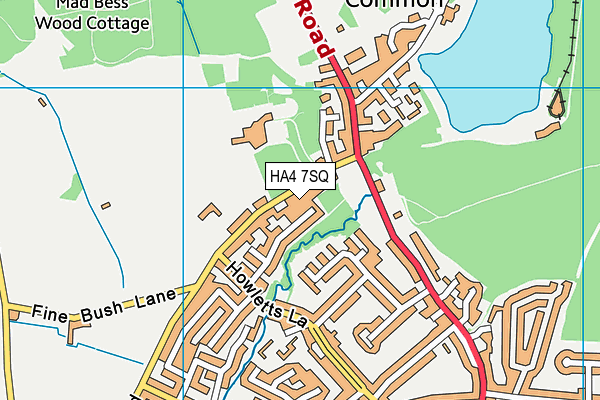 HA4 7SQ map - OS VectorMap District (Ordnance Survey)