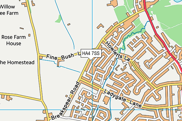 HA4 7SS map - OS VectorMap District (Ordnance Survey)