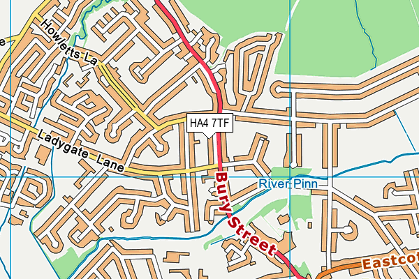 HA4 7TF map - OS VectorMap District (Ordnance Survey)