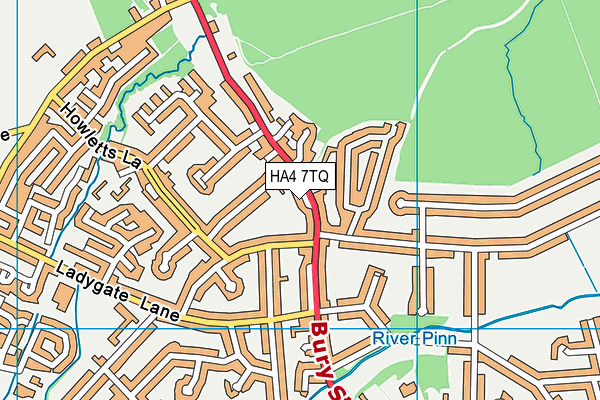 HA4 7TQ map - OS VectorMap District (Ordnance Survey)