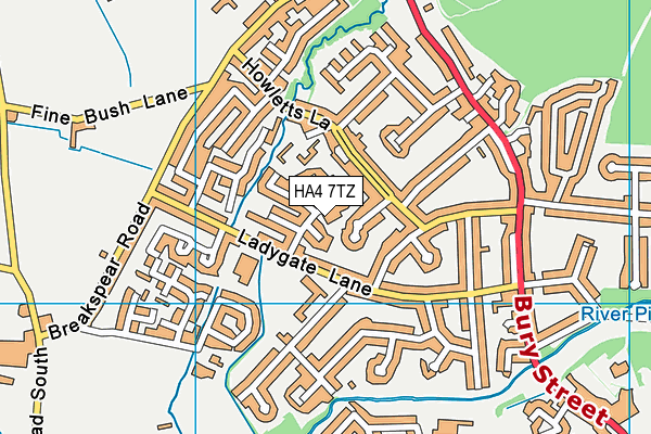 HA4 7TZ map - OS VectorMap District (Ordnance Survey)