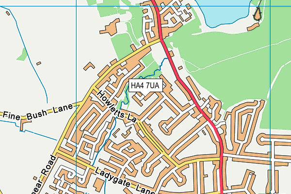 HA4 7UA map - OS VectorMap District (Ordnance Survey)