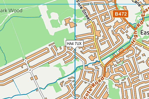 HA4 7UX map - OS VectorMap District (Ordnance Survey)