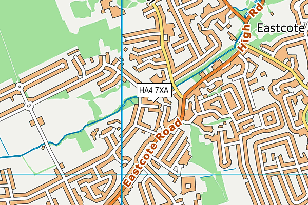 HA4 7XA map - OS VectorMap District (Ordnance Survey)