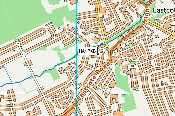 HA4 7XB map - OS VectorMap District (Ordnance Survey)