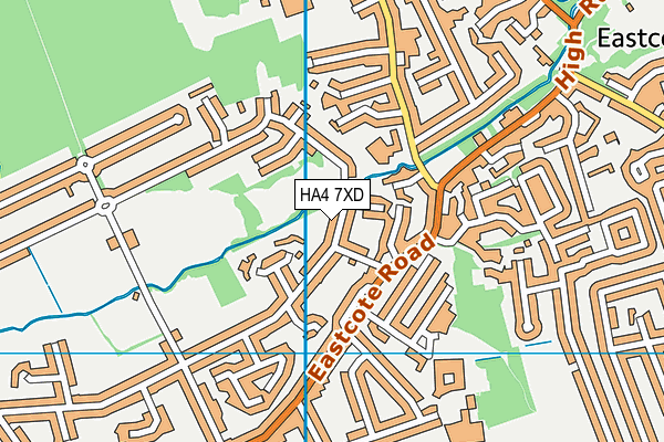 HA4 7XD map - OS VectorMap District (Ordnance Survey)