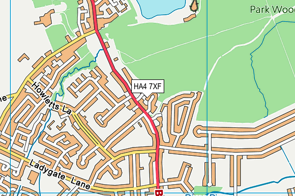 HA4 7XF map - OS VectorMap District (Ordnance Survey)