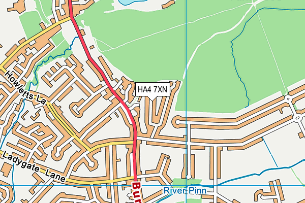 HA4 7XN map - OS VectorMap District (Ordnance Survey)