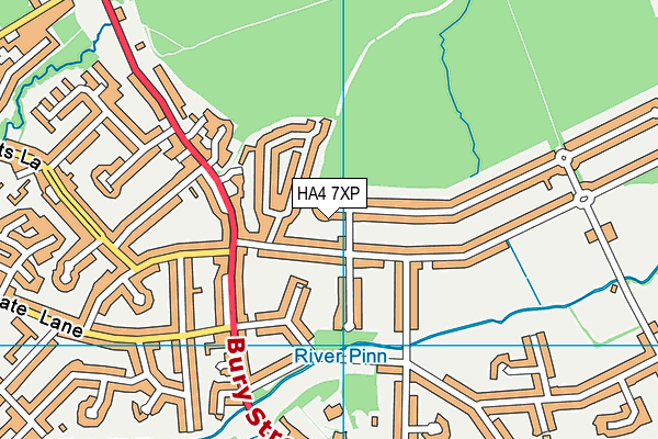HA4 7XP map - OS VectorMap District (Ordnance Survey)