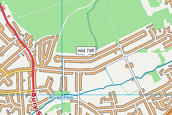 HA4 7XR map - OS VectorMap District (Ordnance Survey)