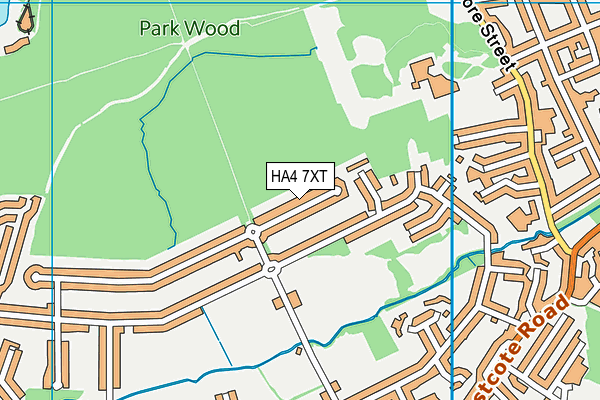 HA4 7XT map - OS VectorMap District (Ordnance Survey)