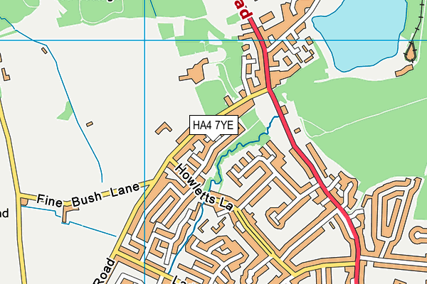 HA4 7YE map - OS VectorMap District (Ordnance Survey)