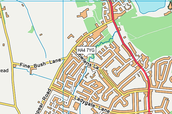 HA4 7YG map - OS VectorMap District (Ordnance Survey)