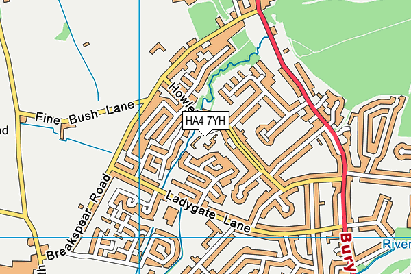 HA4 7YH map - OS VectorMap District (Ordnance Survey)