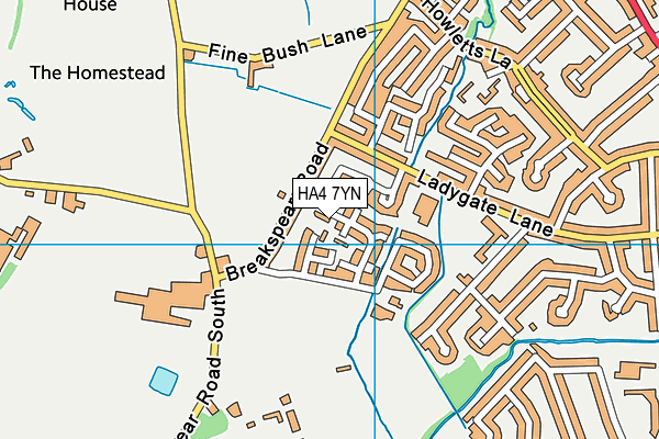 HA4 7YN map - OS VectorMap District (Ordnance Survey)