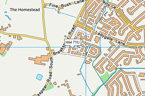 HA4 7YU map - OS VectorMap District (Ordnance Survey)