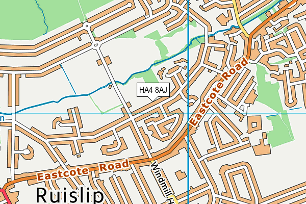 HA4 8AJ map - OS VectorMap District (Ordnance Survey)