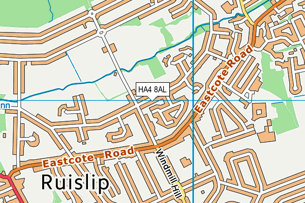 HA4 8AL map - OS VectorMap District (Ordnance Survey)