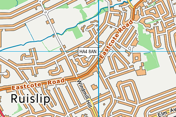 HA4 8AN map - OS VectorMap District (Ordnance Survey)
