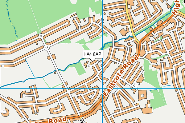 HA4 8AP map - OS VectorMap District (Ordnance Survey)