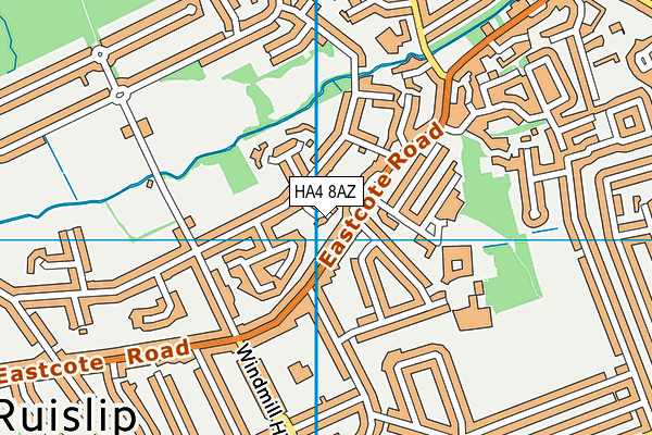 HA4 8AZ map - OS VectorMap District (Ordnance Survey)