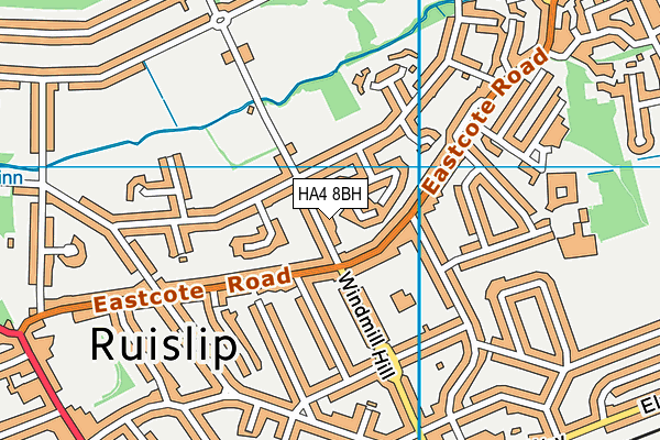HA4 8BH map - OS VectorMap District (Ordnance Survey)