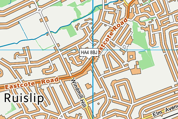 HA4 8BJ map - OS VectorMap District (Ordnance Survey)