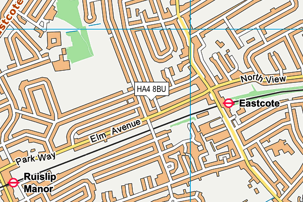HA4 8BU map - OS VectorMap District (Ordnance Survey)