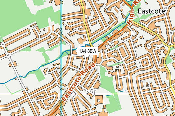 HA4 8BW map - OS VectorMap District (Ordnance Survey)