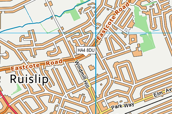 HA4 8DU map - OS VectorMap District (Ordnance Survey)